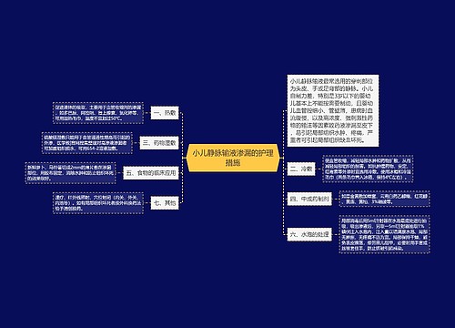 小儿静脉输液渗漏的护理措施