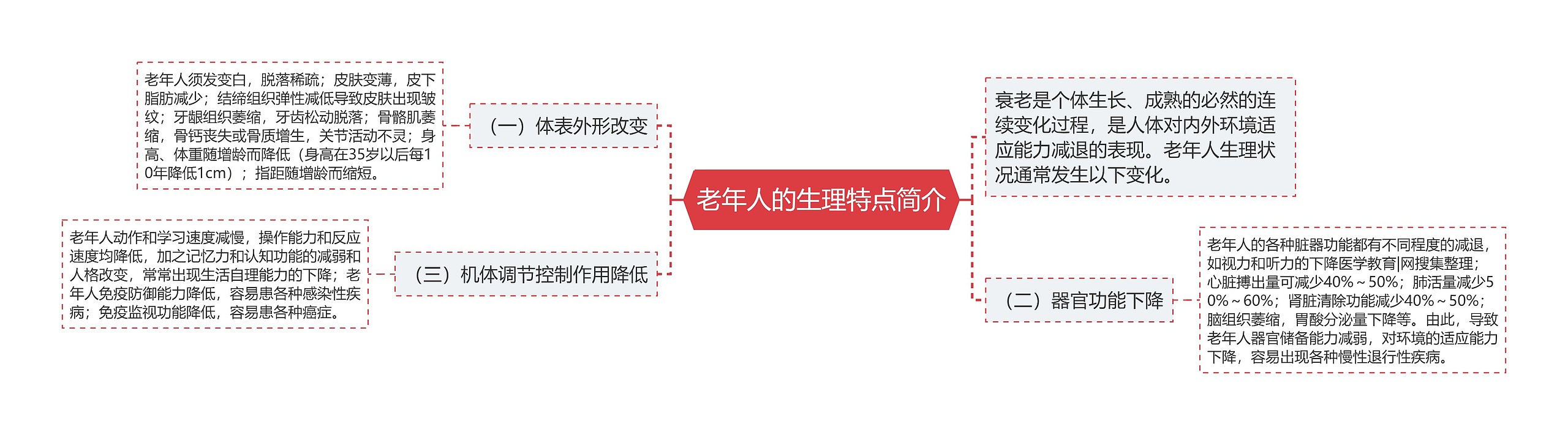 老年人的生理特点简介思维导图