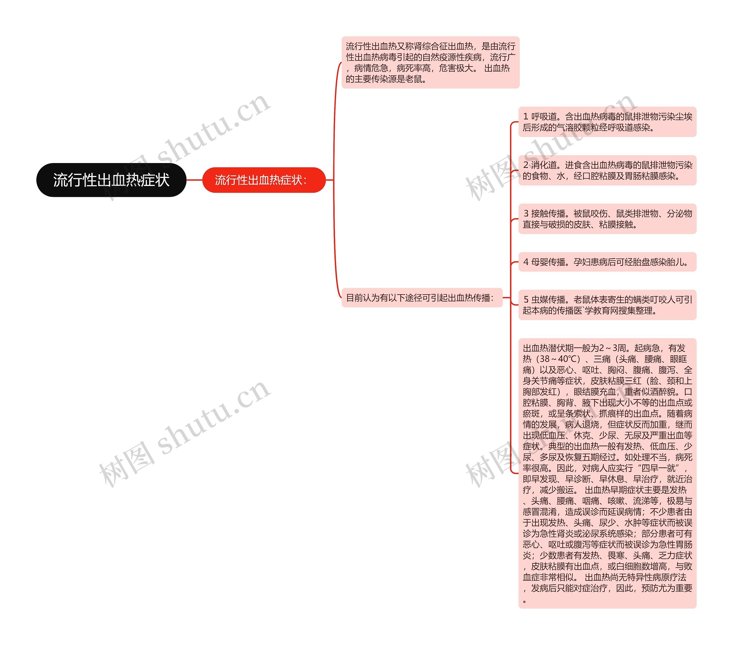 流行性出血热症状思维导图