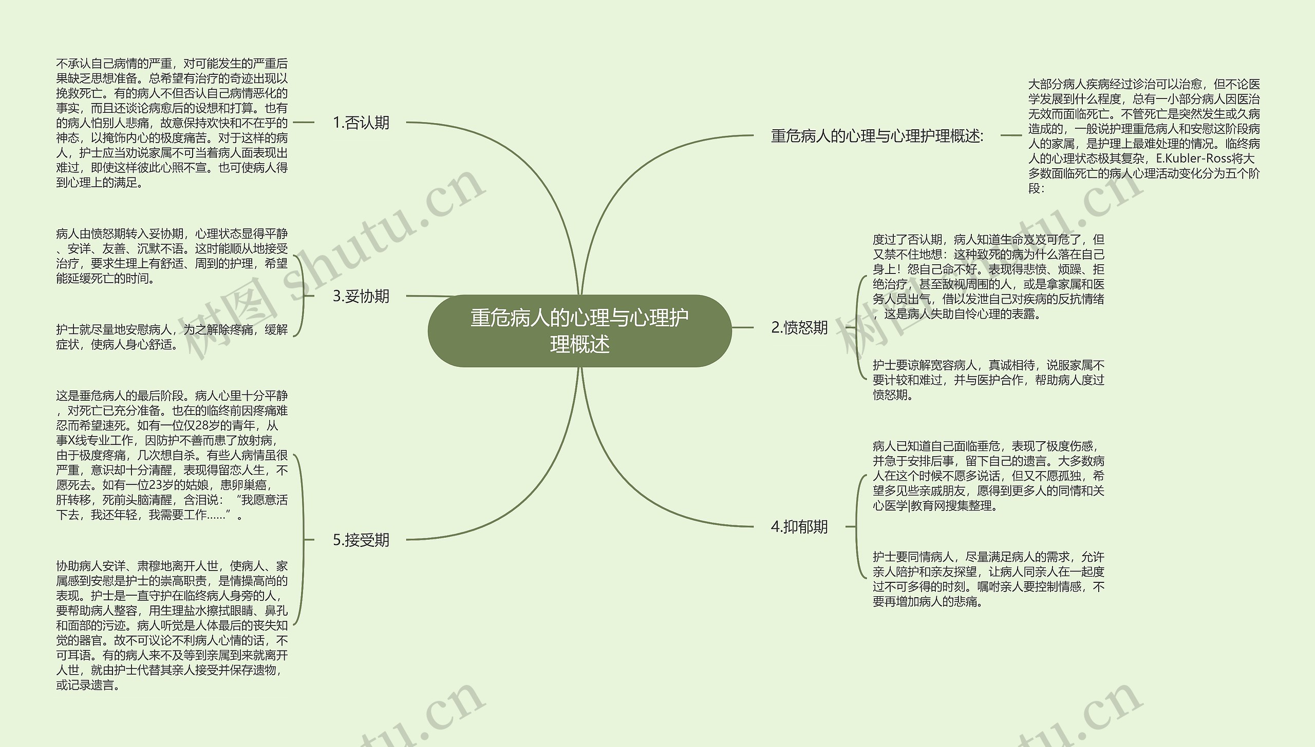 重危病人的心理与心理护理概述思维导图