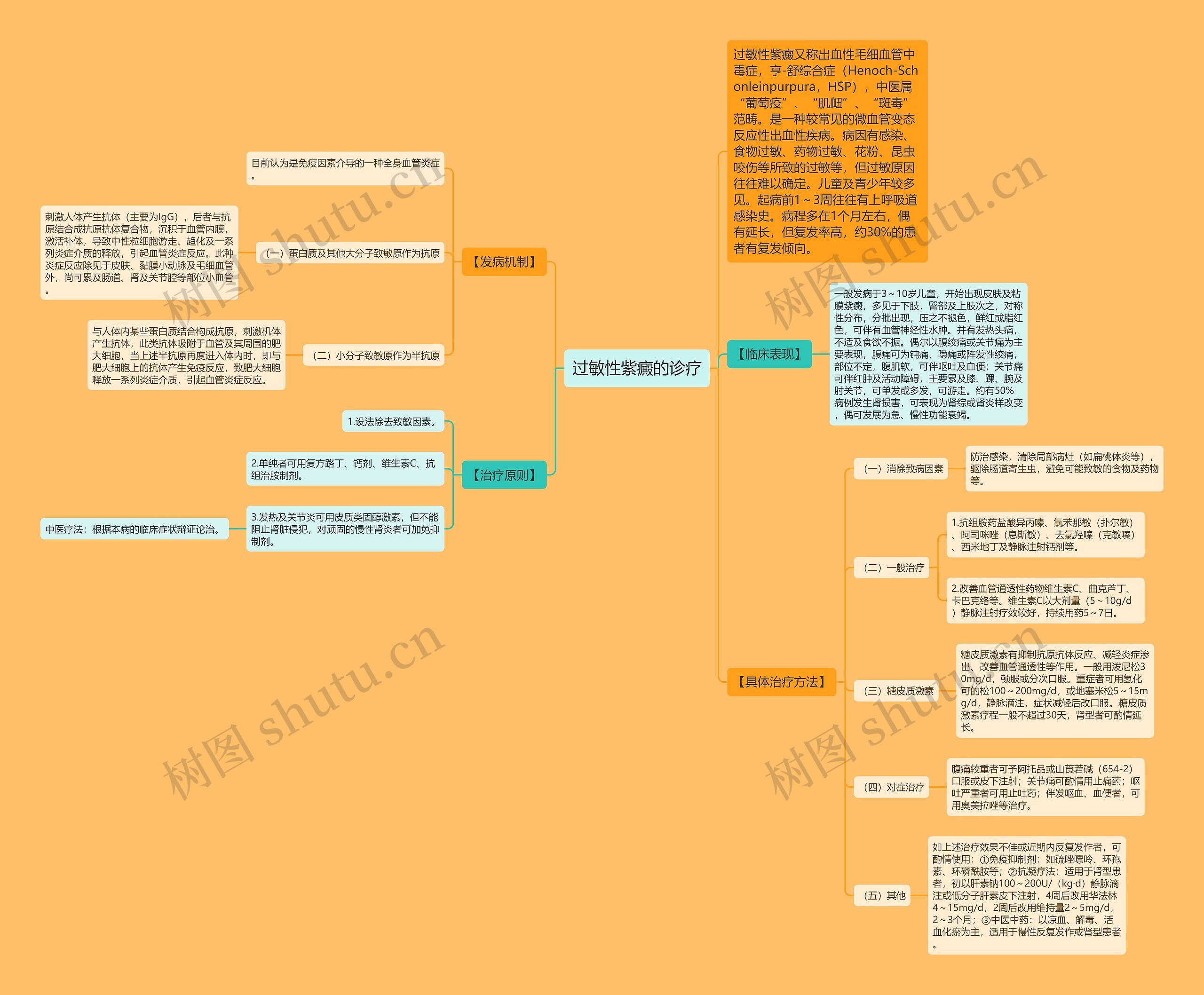 过敏性紫癜的诊疗思维导图