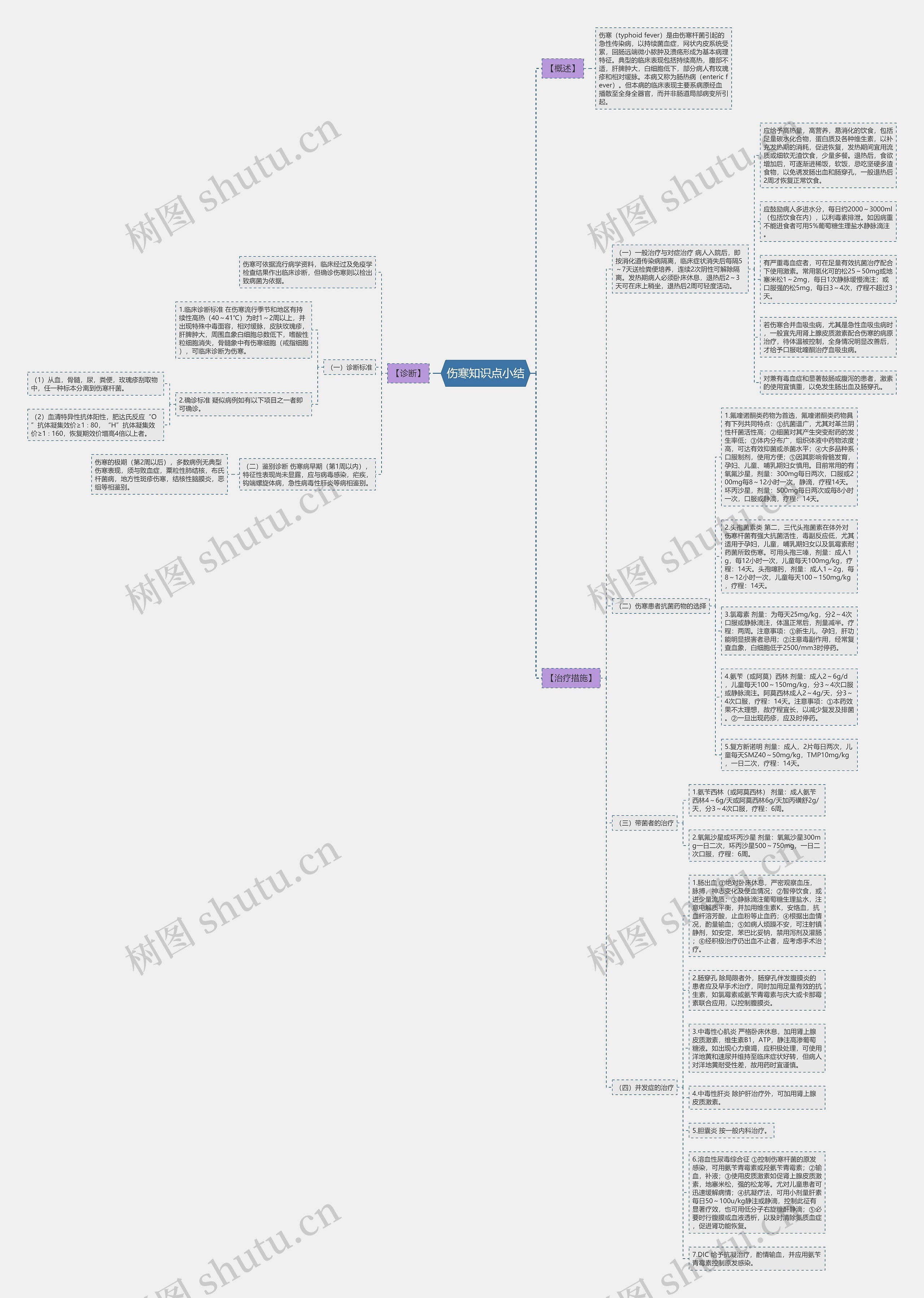 伤寒知识点小结思维导图