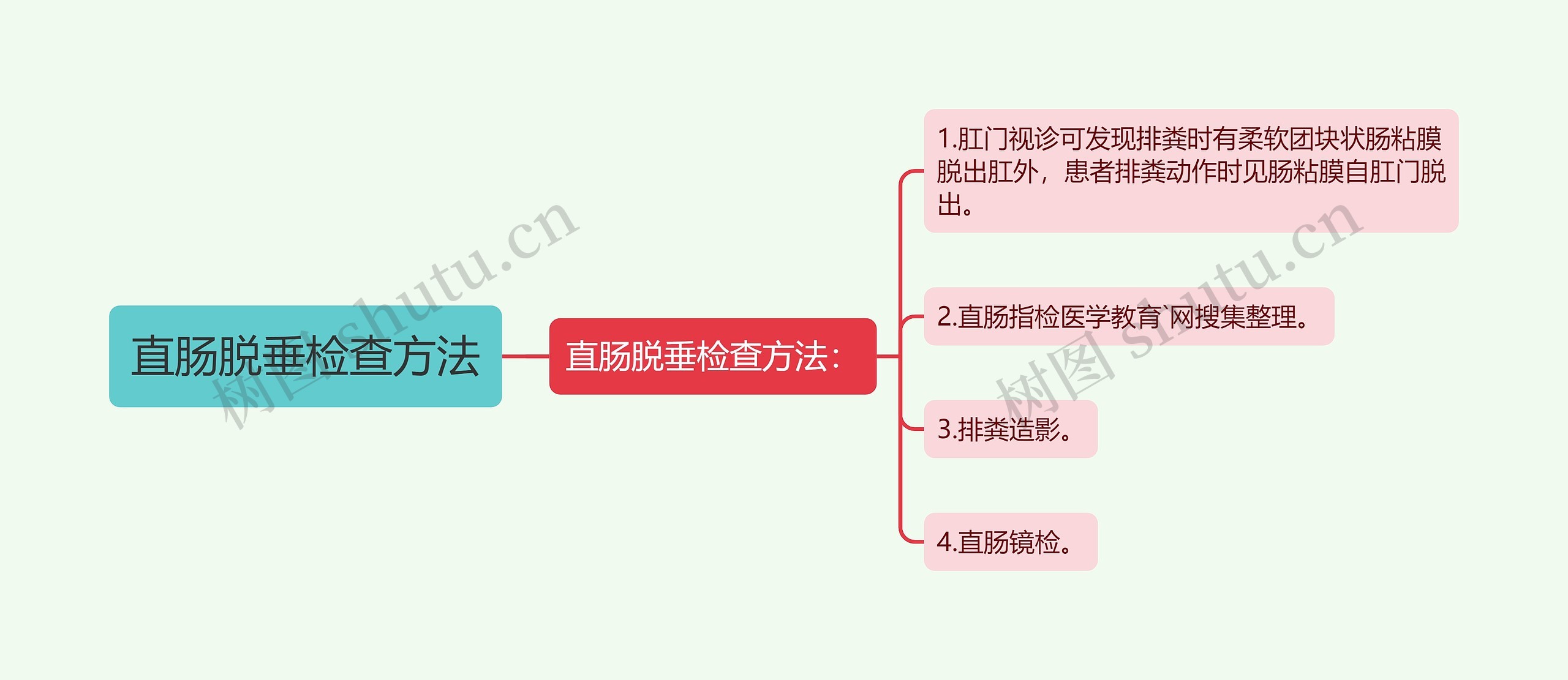 直肠脱垂检查方法思维导图