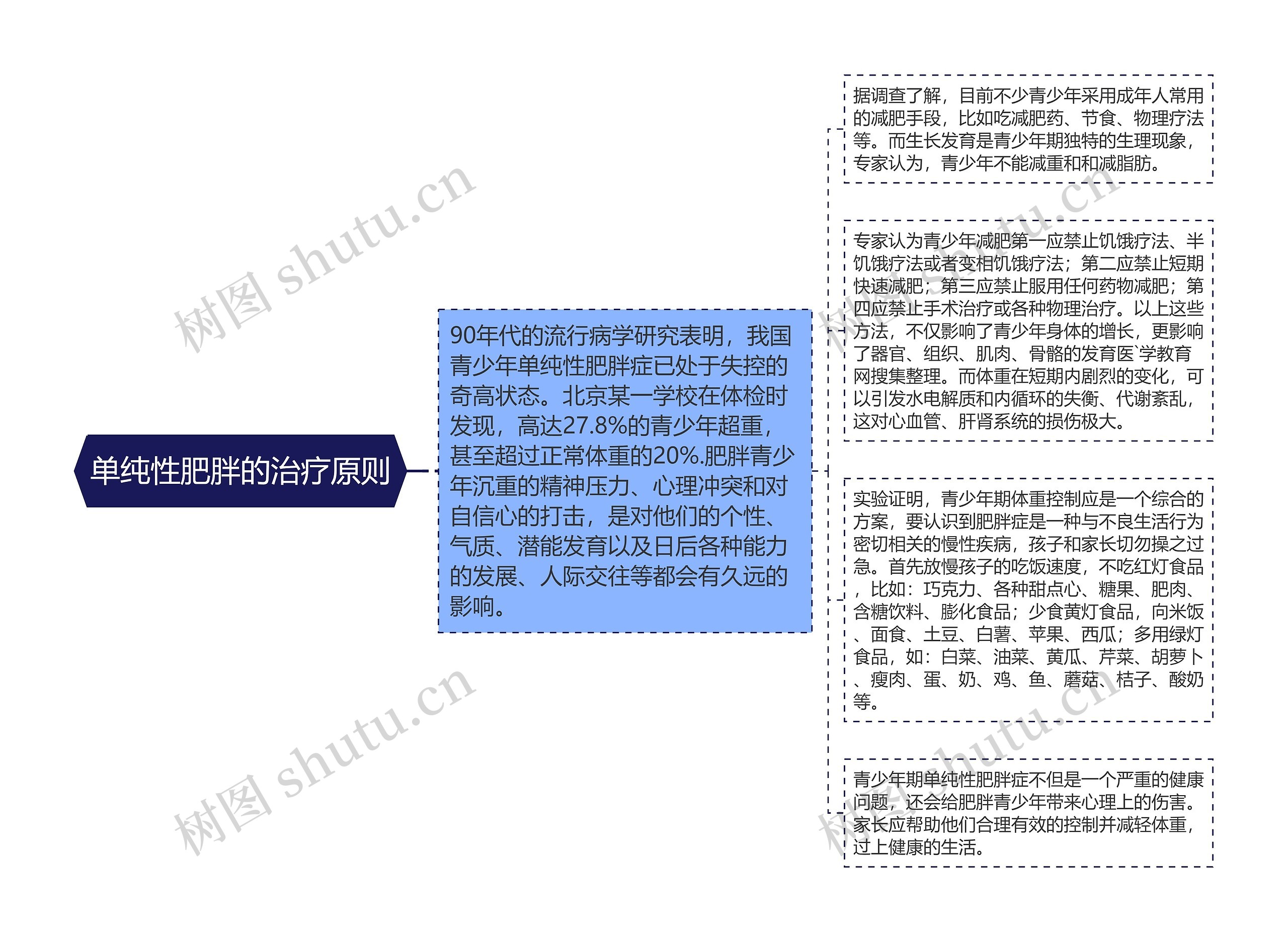 单纯性肥胖的治疗原则思维导图