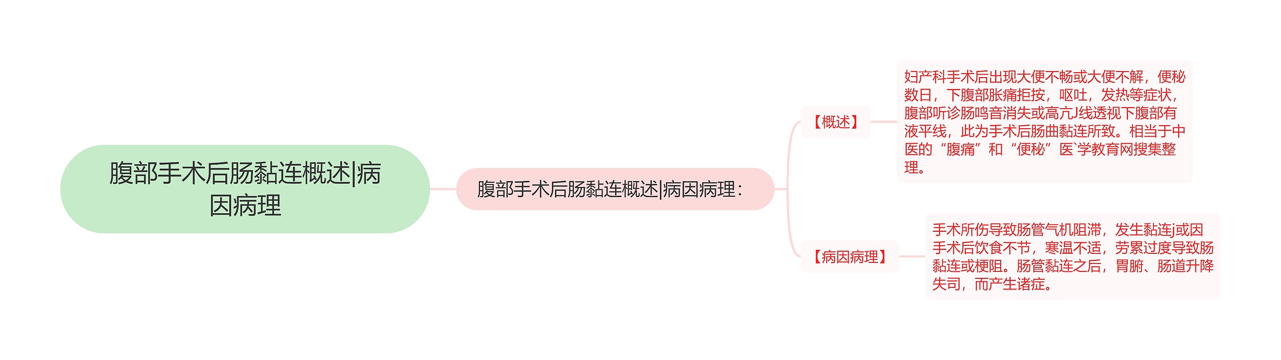 腹部手术后肠黏连概述|病因病理思维导图