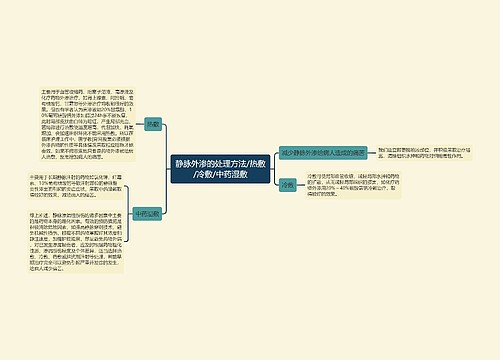 静脉外渗的处理方法/热敷/冷敷/中药湿敷