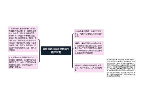 直接型颈动脉海绵窦瘘的临床表现