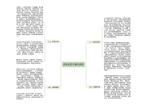 养生的四个基本原则