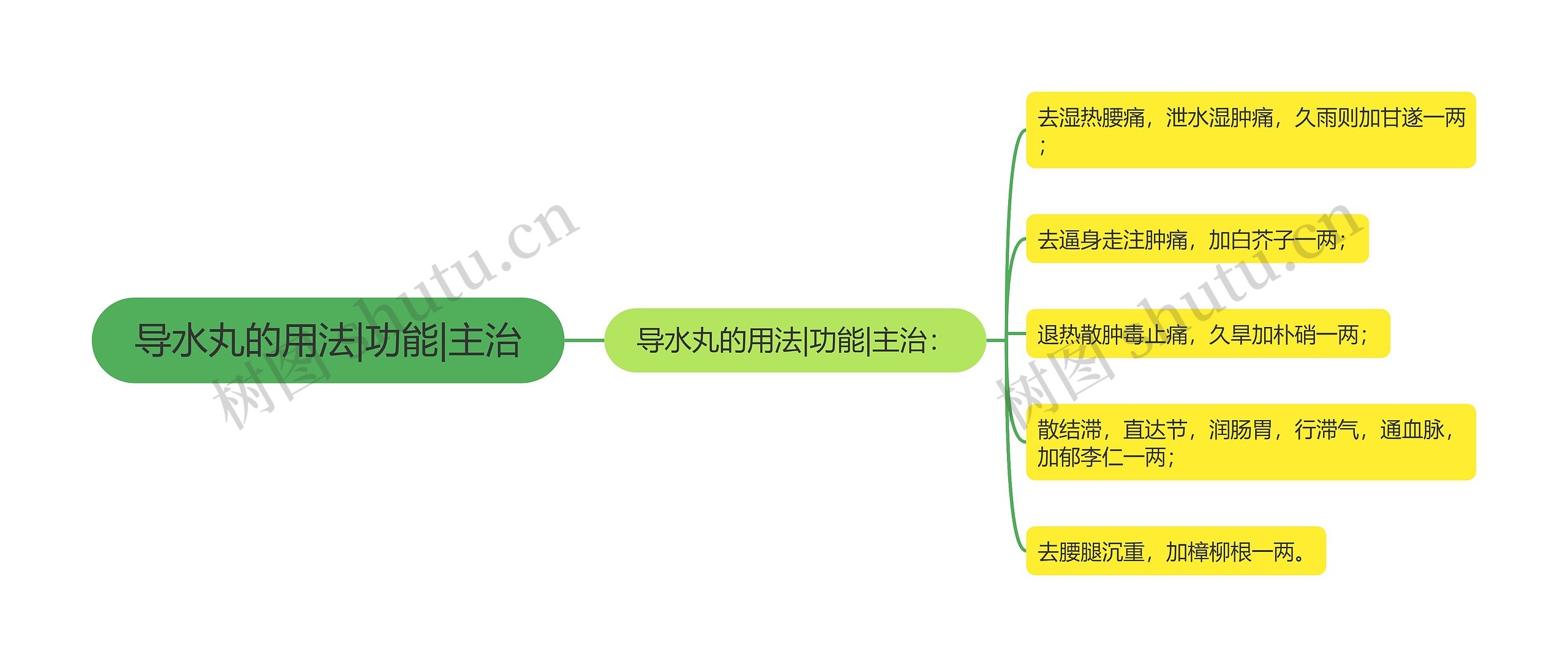 导水丸的用法|功能|主治思维导图