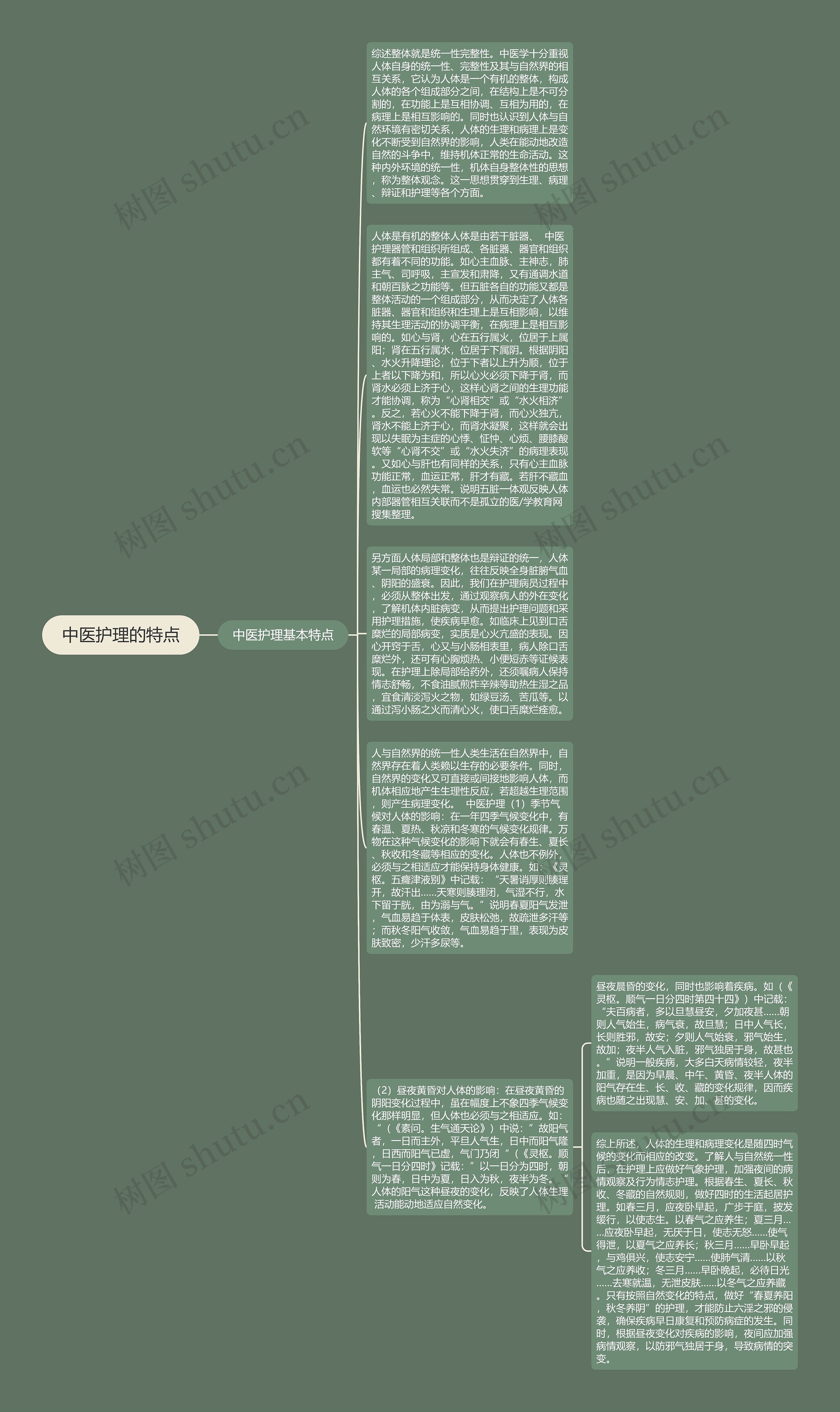 中医护理的特点思维导图