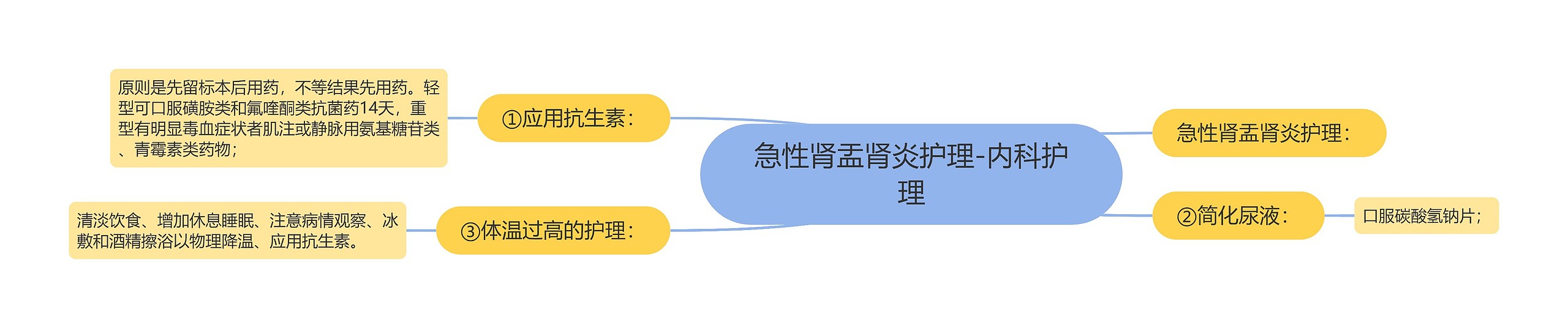 急性肾盂肾炎护理-内科护理思维导图