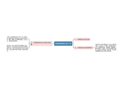 投资担保协议怎么写