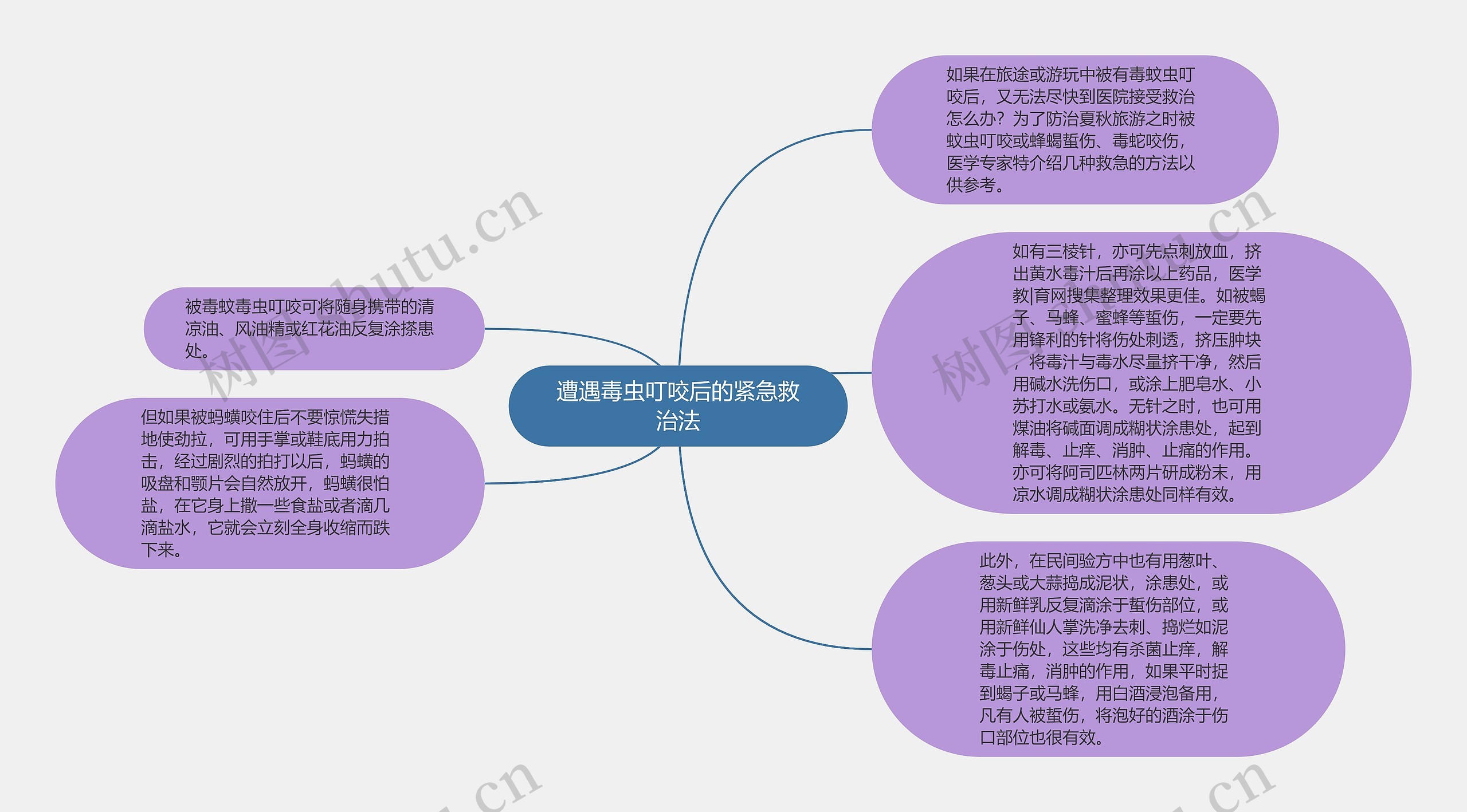 遭遇毒虫叮咬后的紧急救治法思维导图