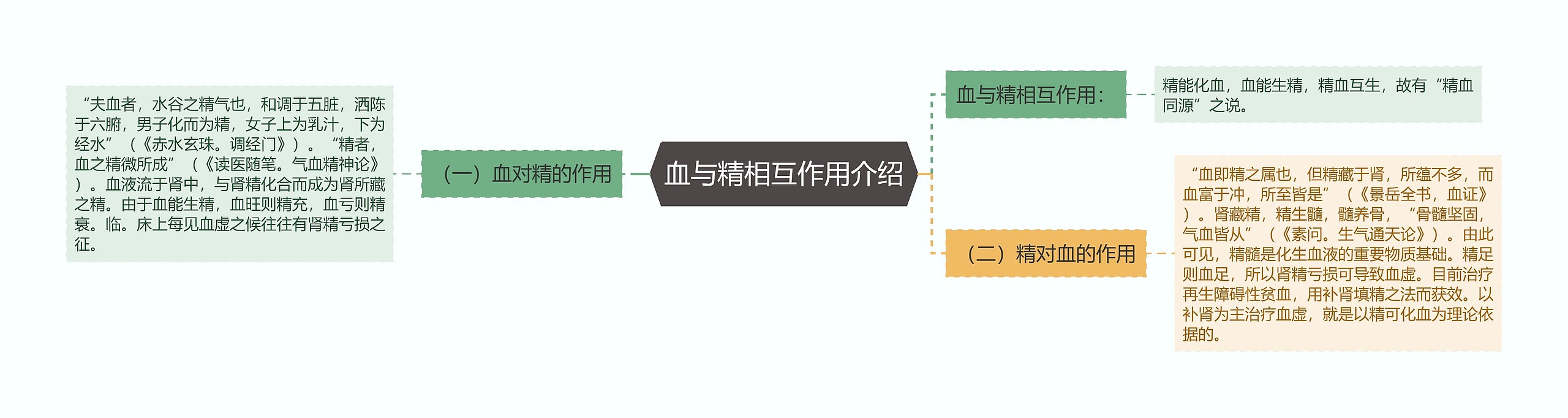 血与精相互作用介绍思维导图