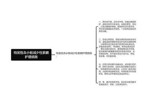 特发性血小板减少性紫癜护理措施思维导图