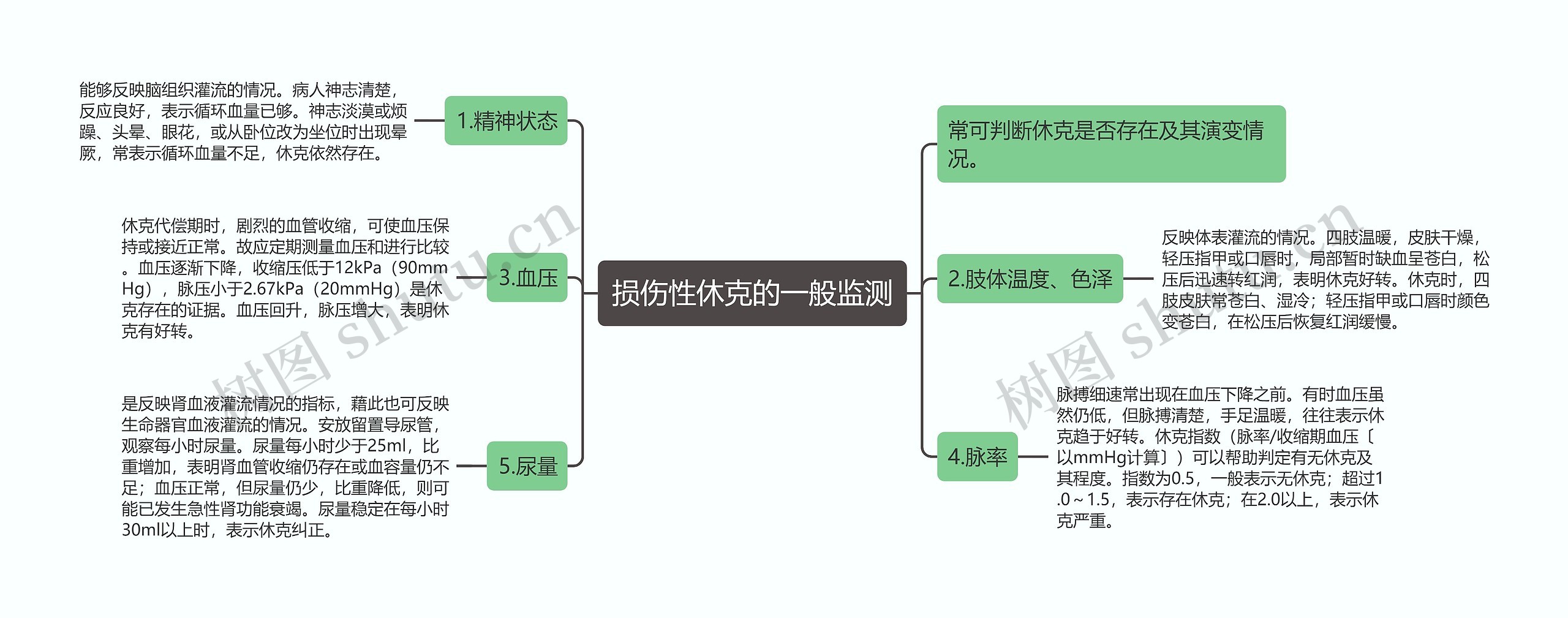 损伤性休克的一般监测思维导图