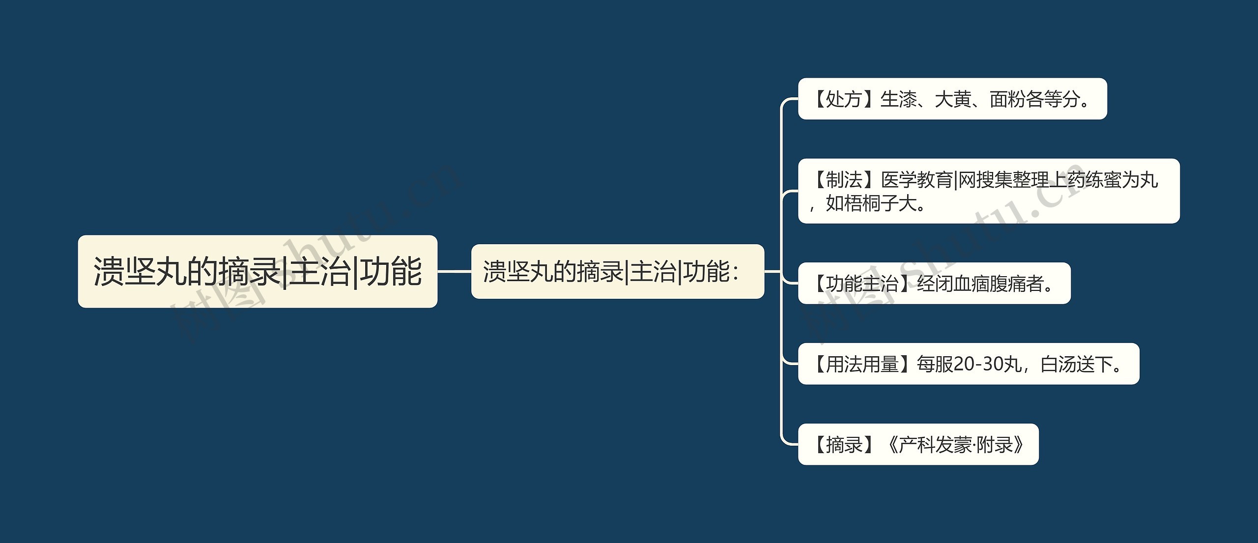 溃坚丸的摘录|主治|功能思维导图