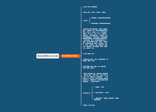 鬼目的摘录|主治|功能