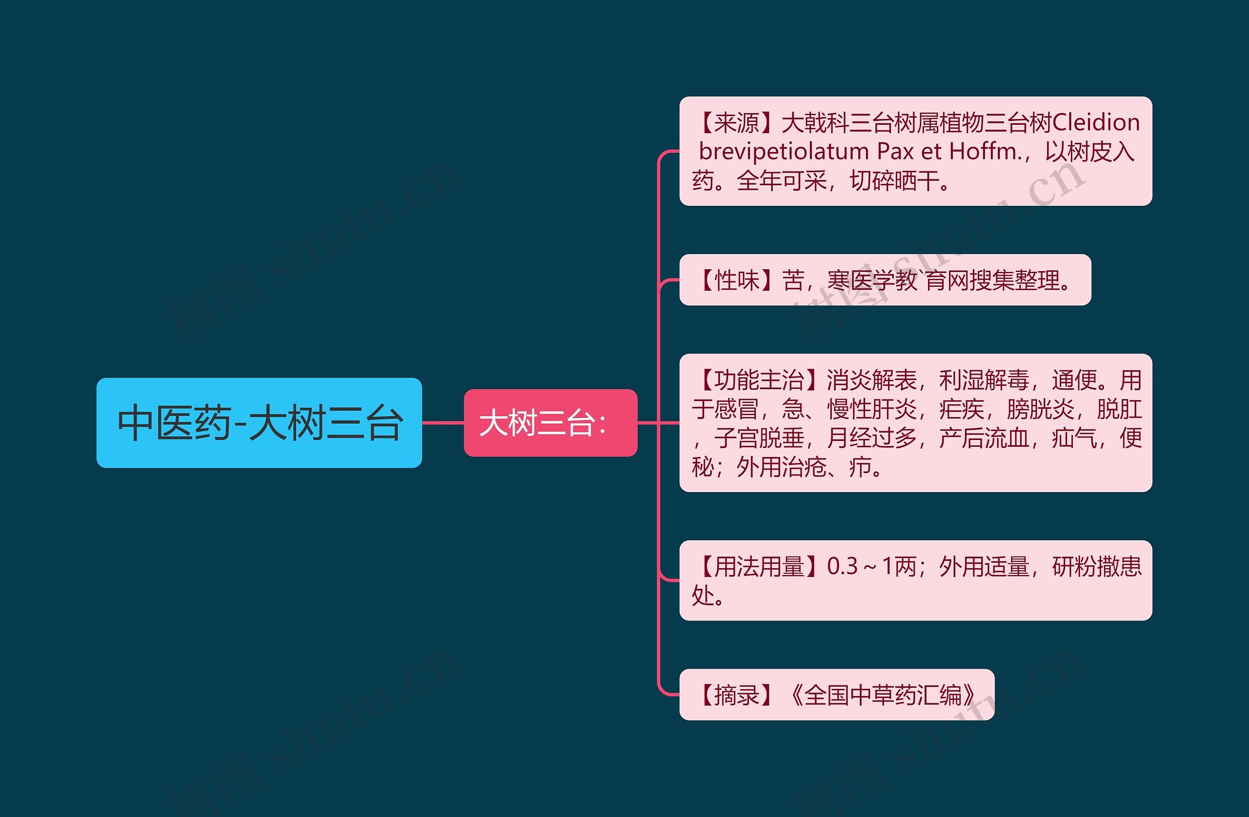 中医药-大树三台思维导图