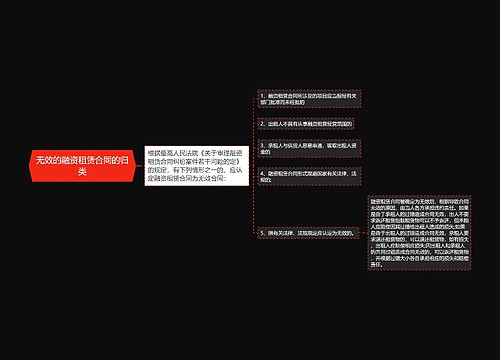 无效的融资租赁合同的归类