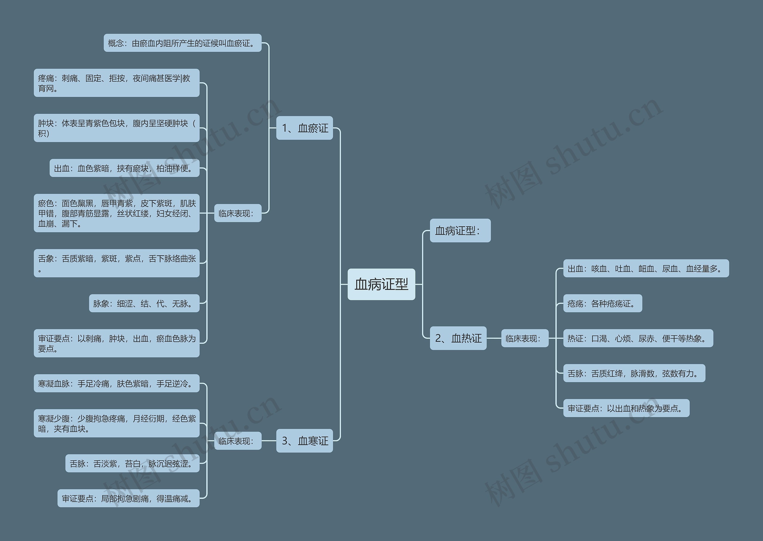 血病证型思维导图