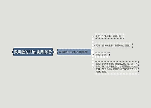 败毒散的主治|功用|禁忌