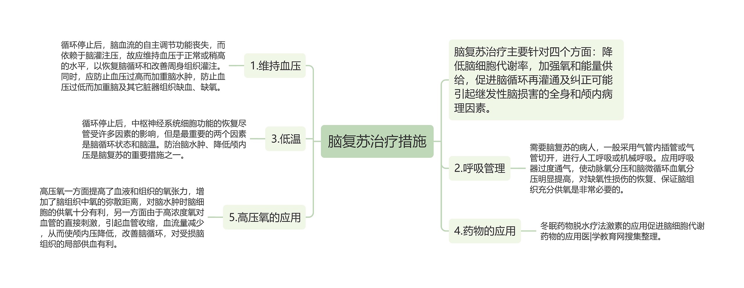 脑复苏治疗措施思维导图