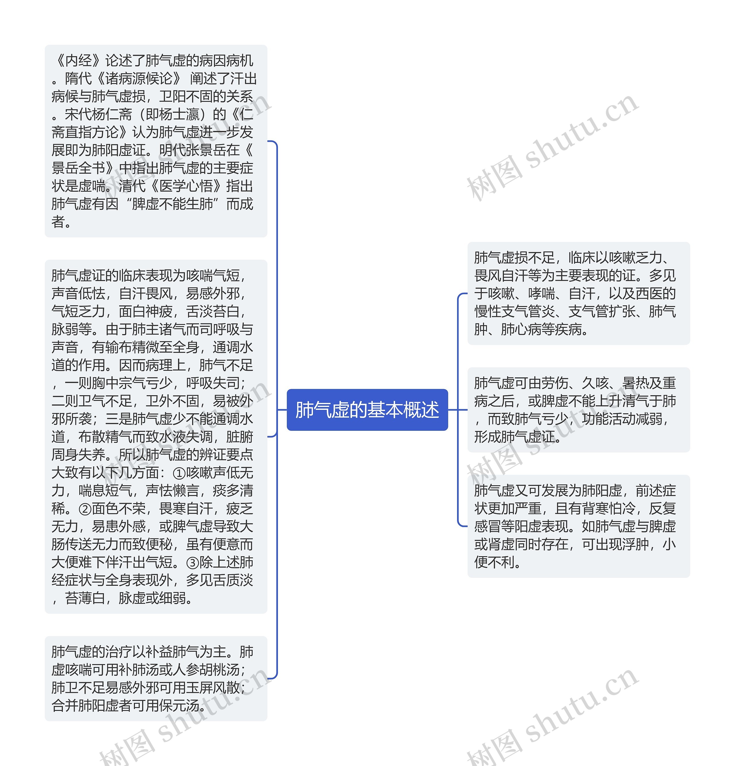 肺气虚的基本概述思维导图