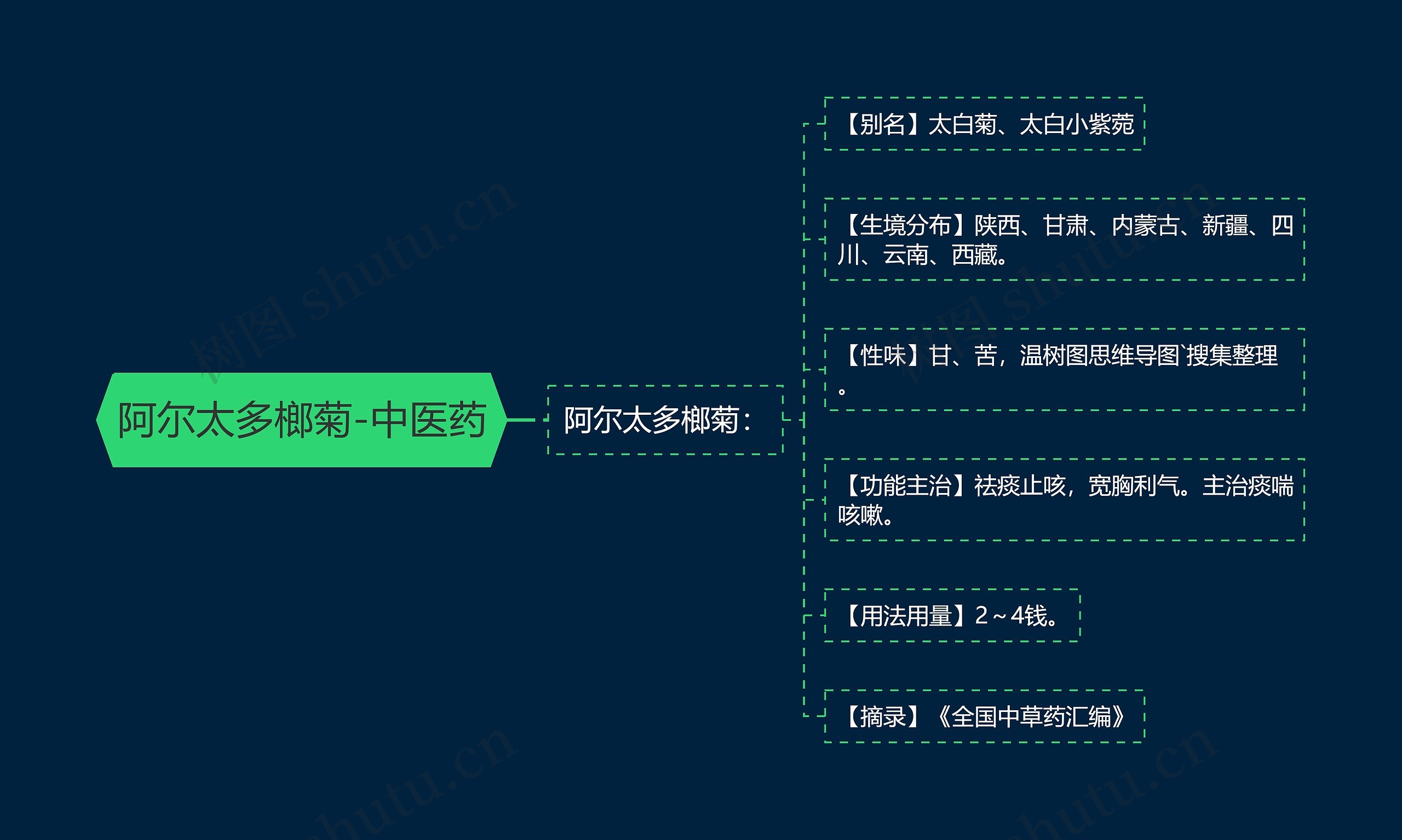 阿尔太多榔菊-中医药思维导图