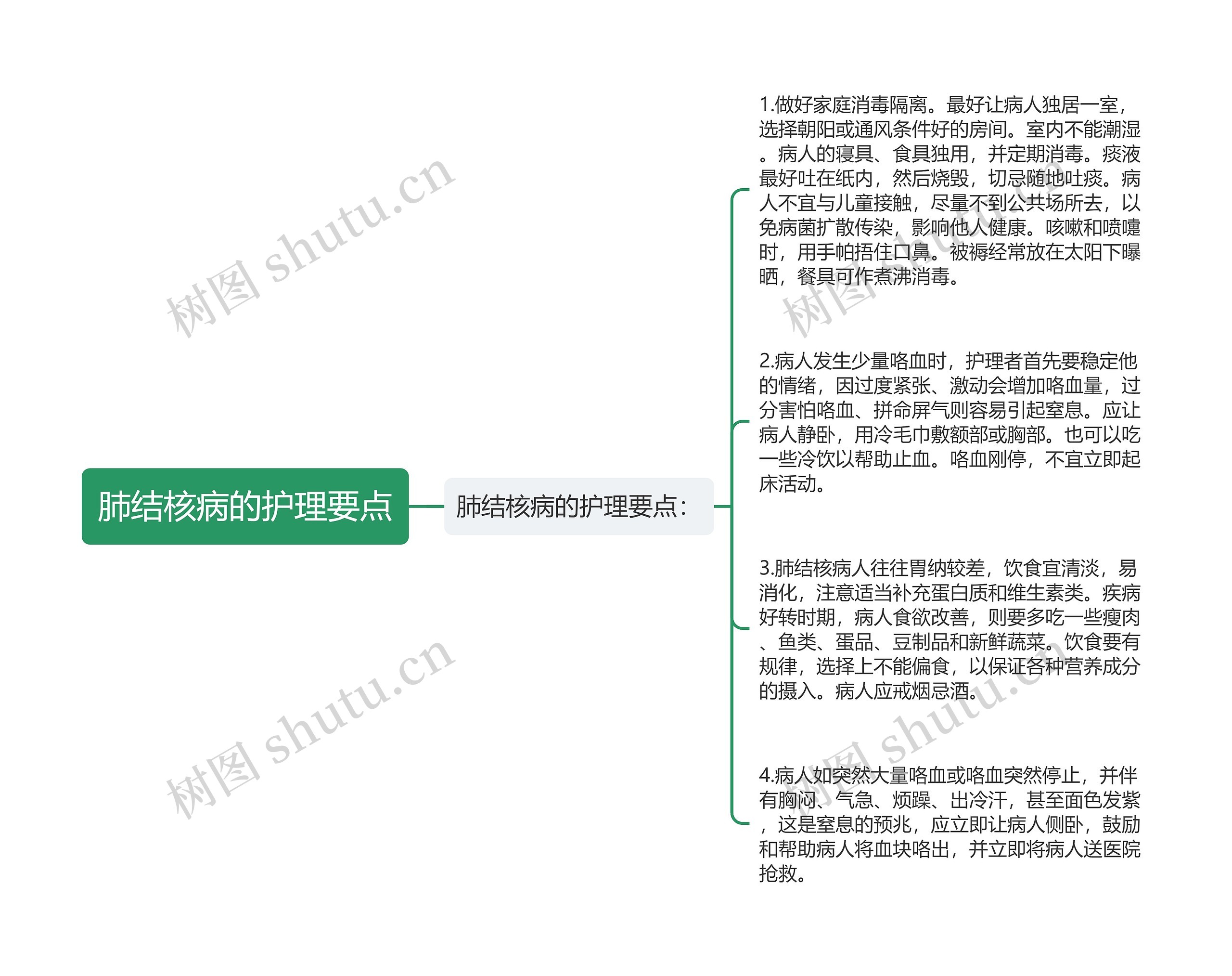 肺结核病的护理要点思维导图