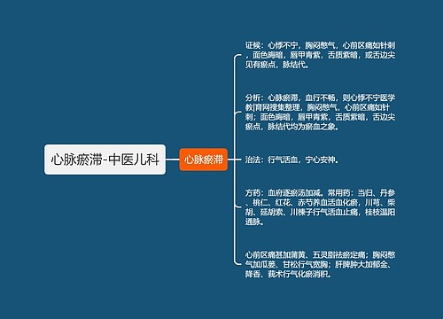 心脉瘀滞-中医儿科