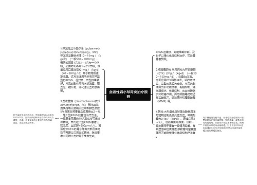 急进性肾小球肾炎治疗原则