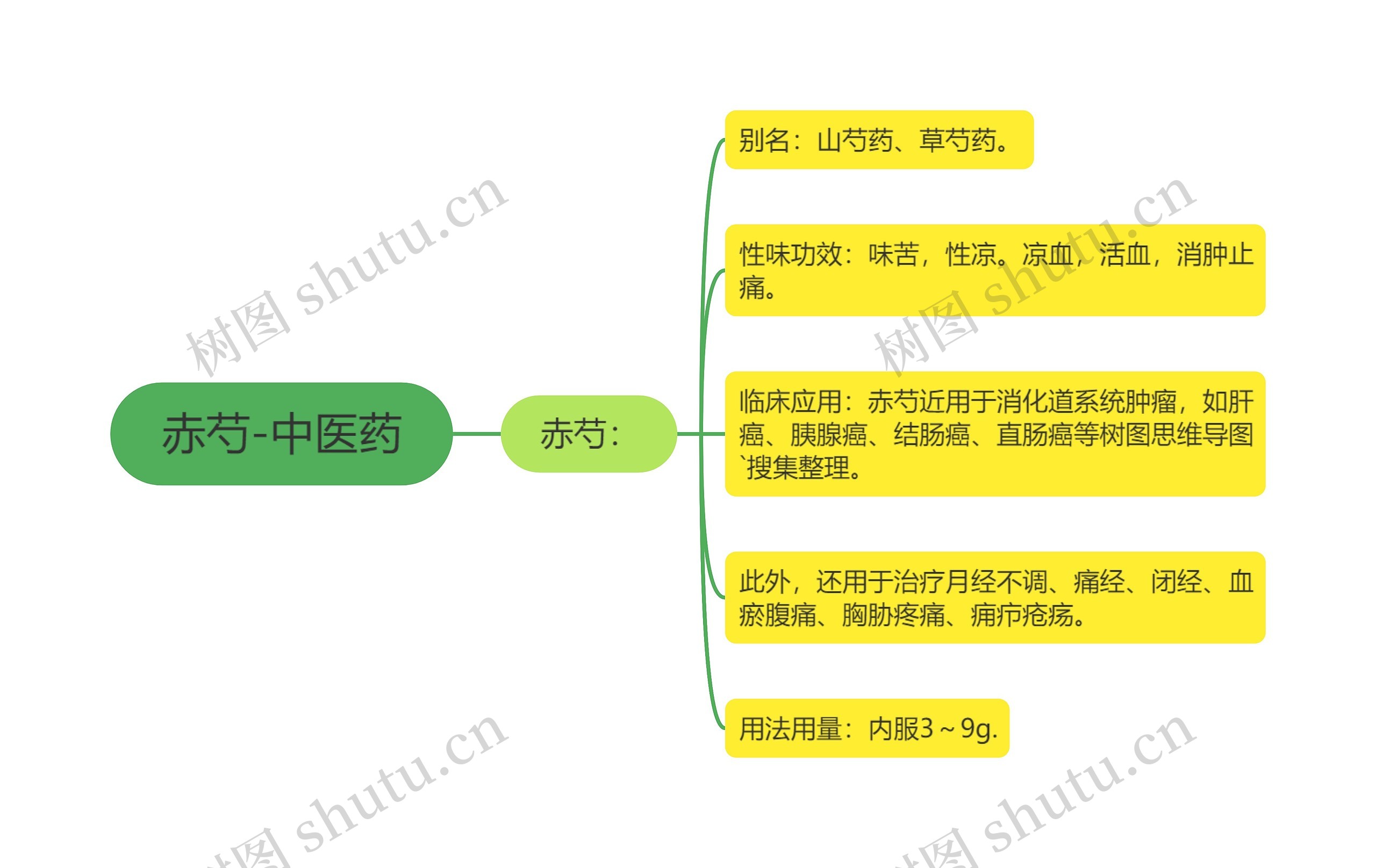 赤芍-中医药思维导图