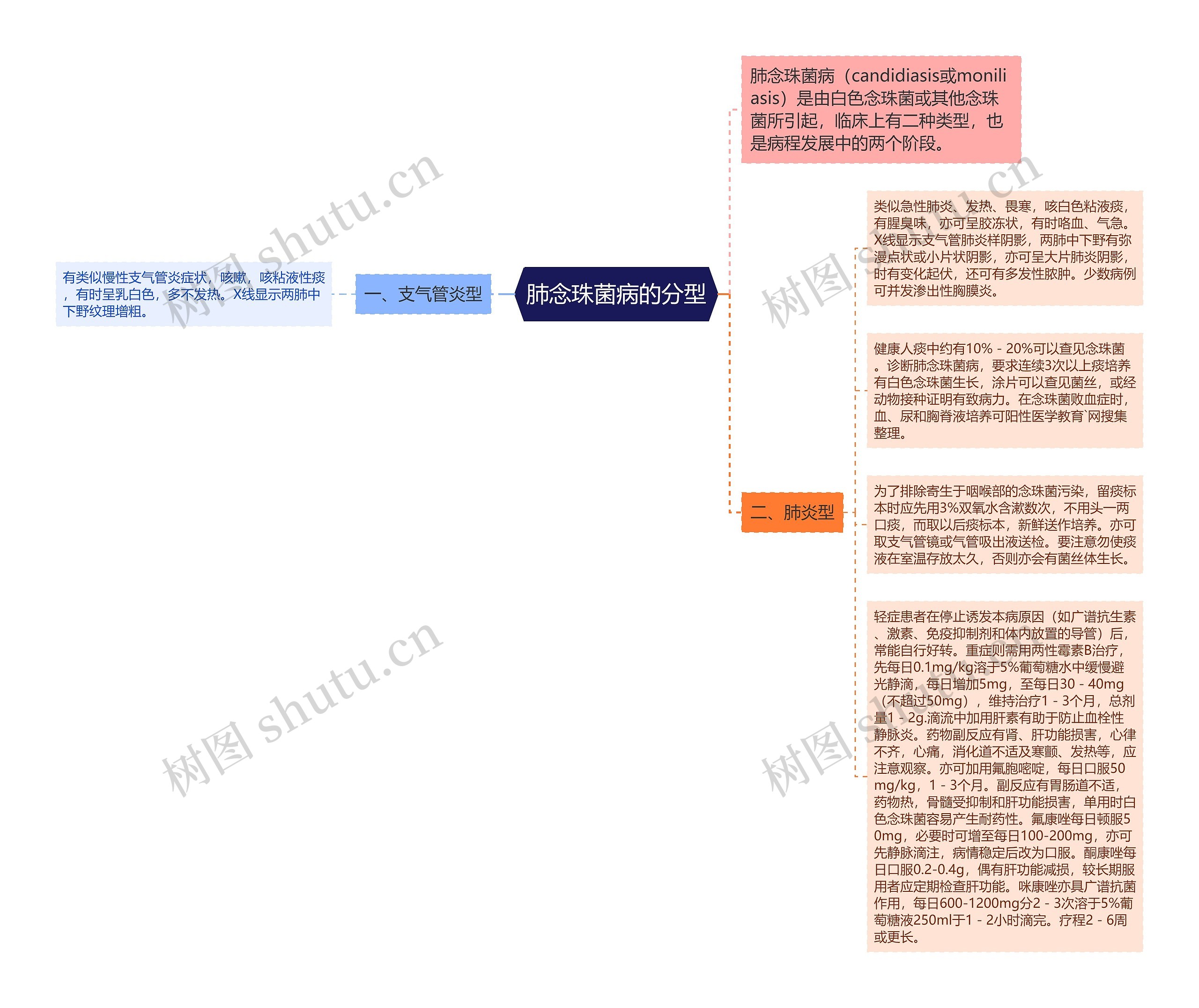 肺念珠菌病的分型思维导图