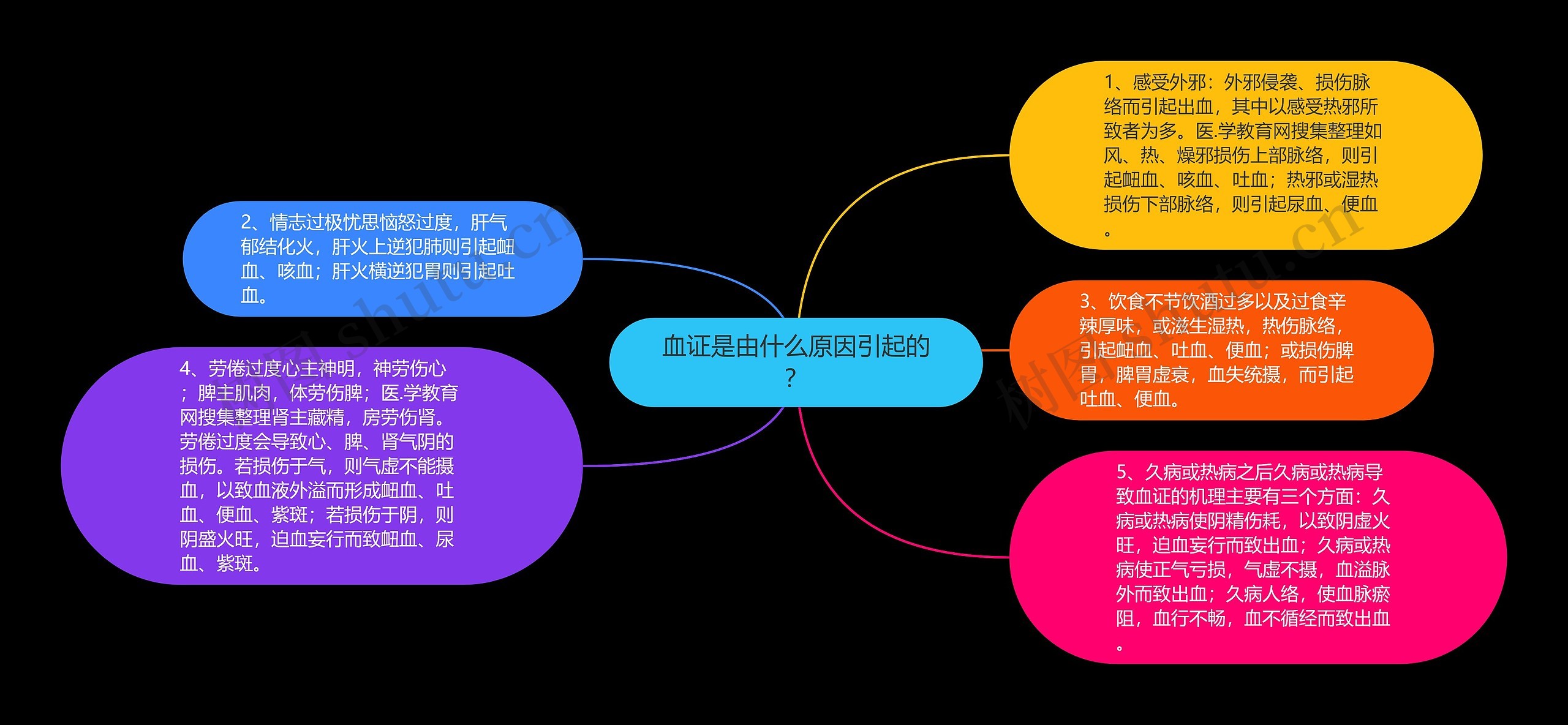 血证是由什么原因引起的？思维导图