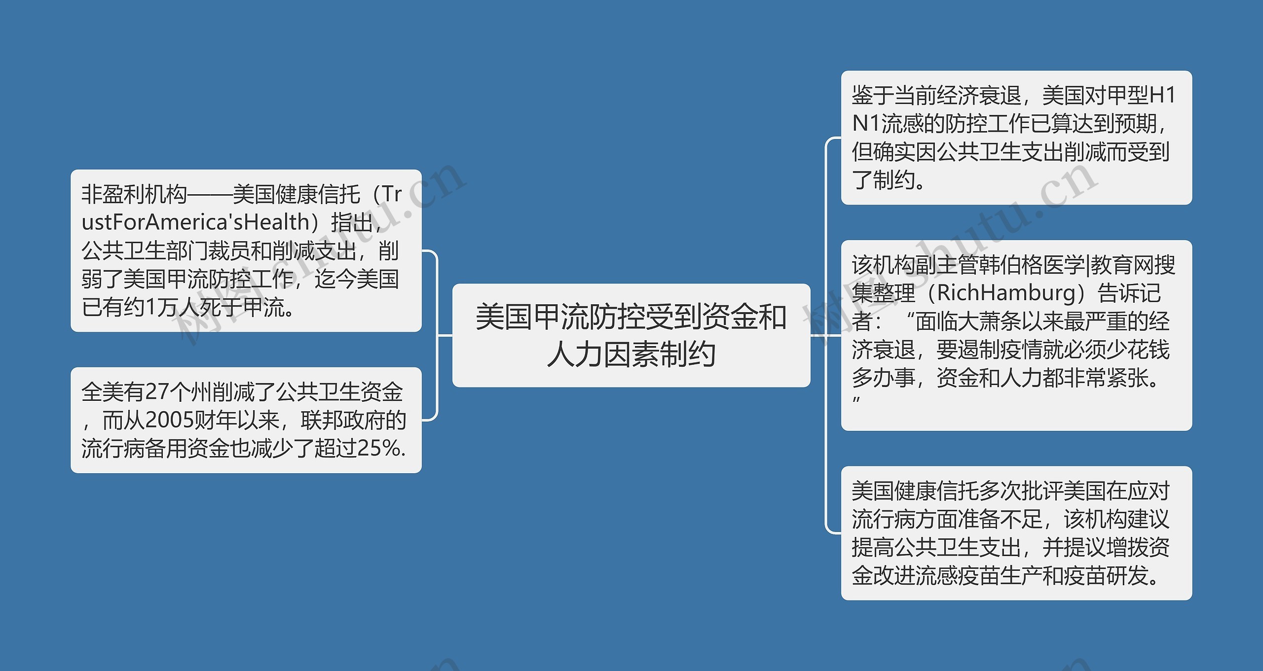 美国甲流防控受到资金和人力因素制约思维导图