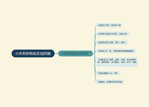 小天冬的用法|主治|功能