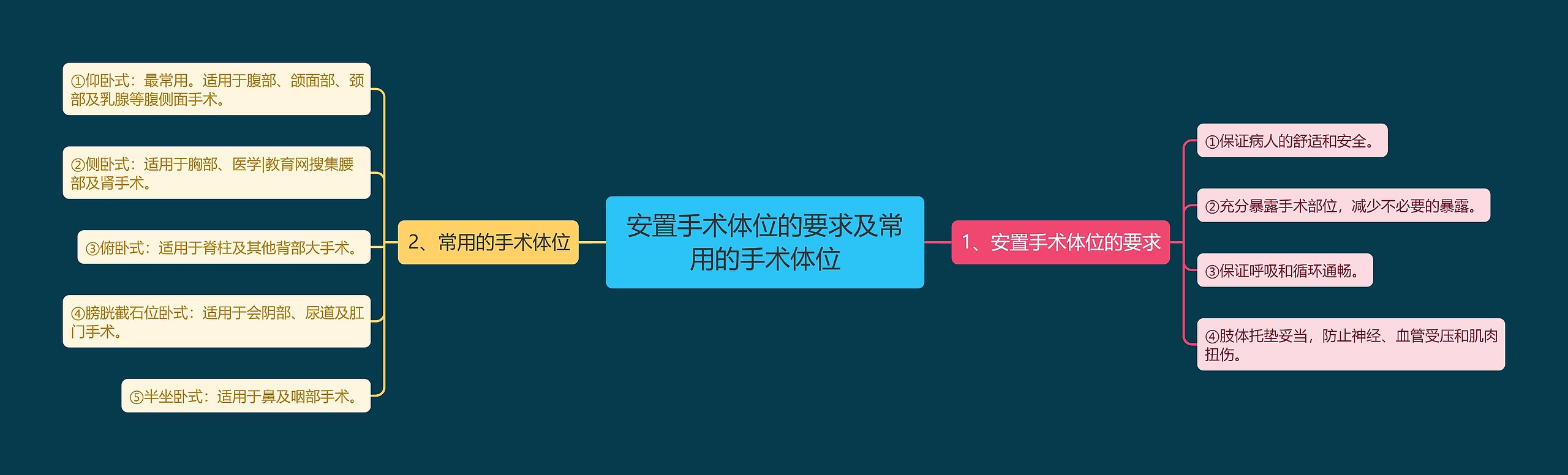 安置手术体位的要求及常用的手术体位