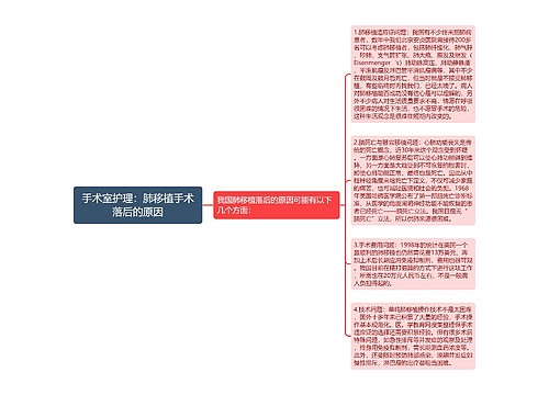 手术室护理：肺移植手术落后的原因