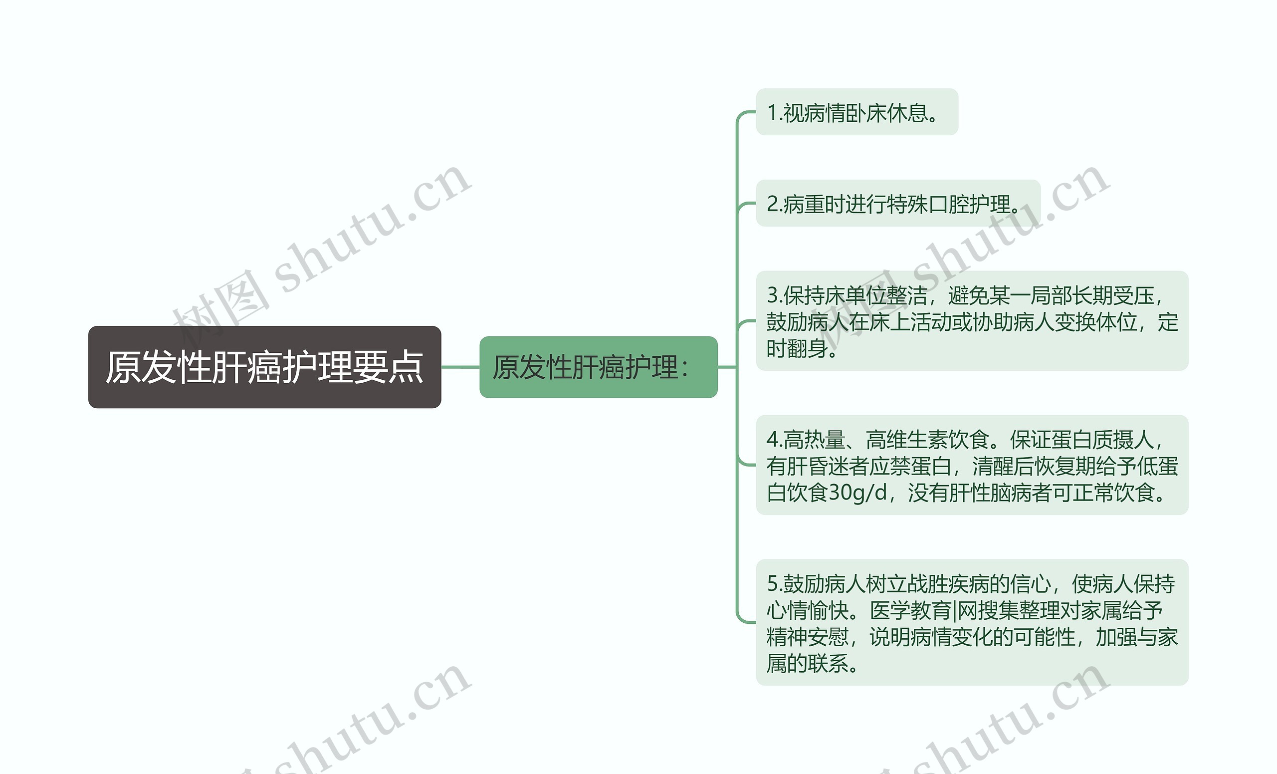 原发性肝癌护理要点思维导图