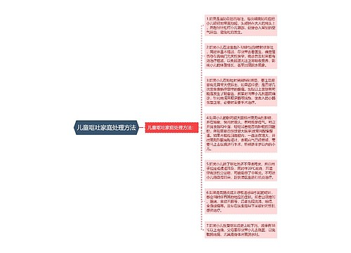 儿童呕吐家庭处理方法