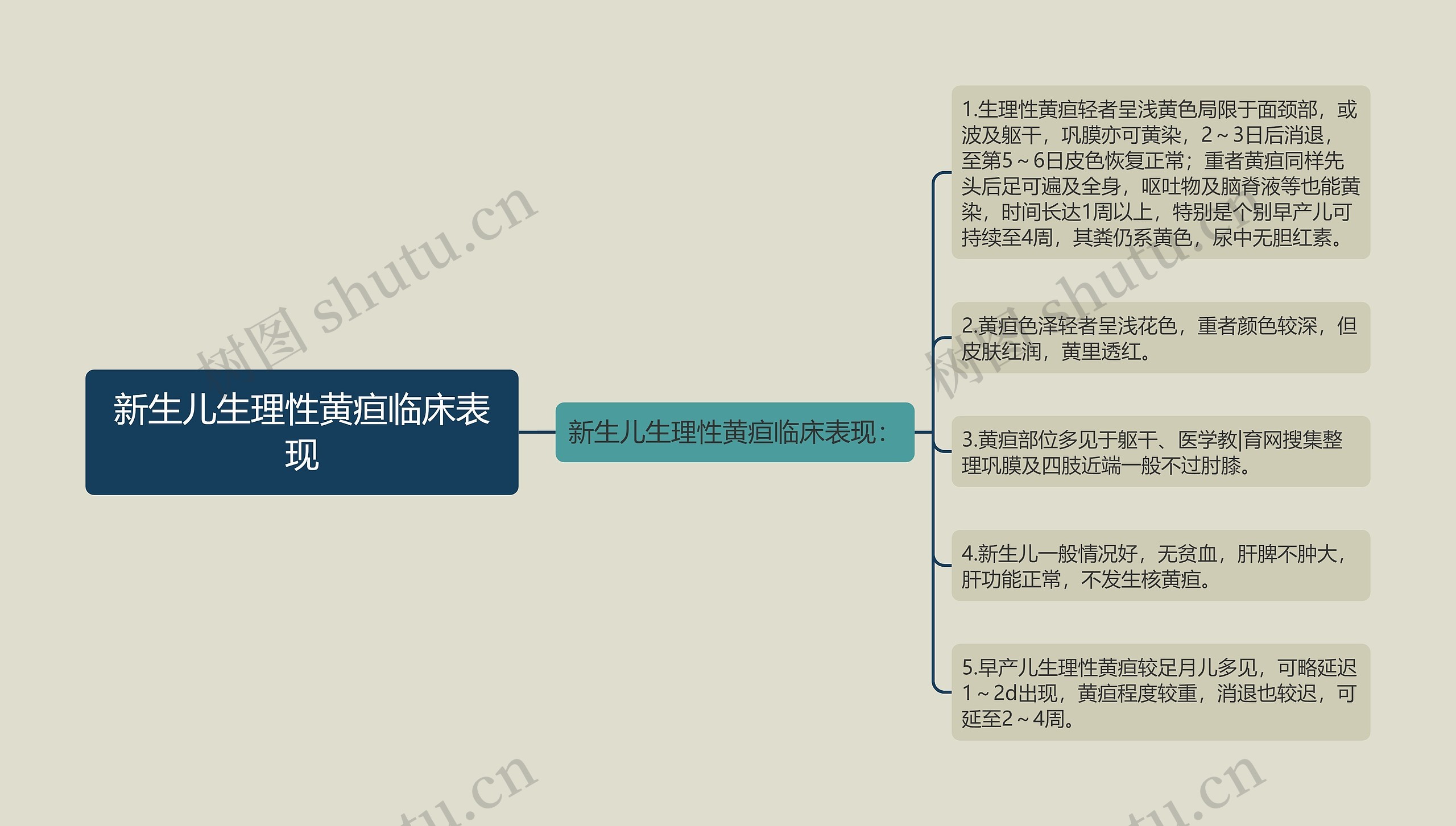 新生儿生理性黄疸临床表现思维导图