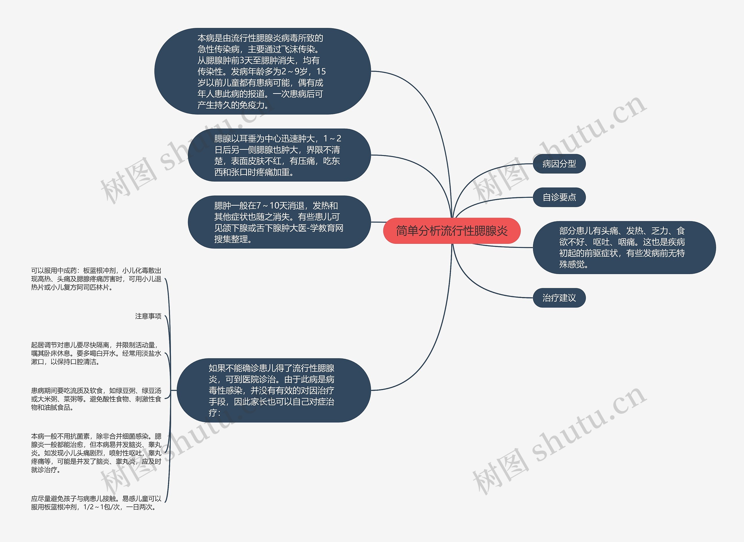 简单分析流行性腮腺炎思维导图