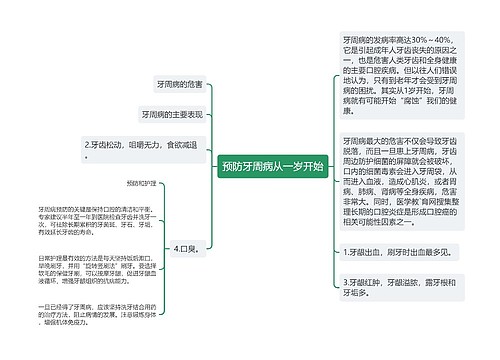 预防牙周病从一岁开始