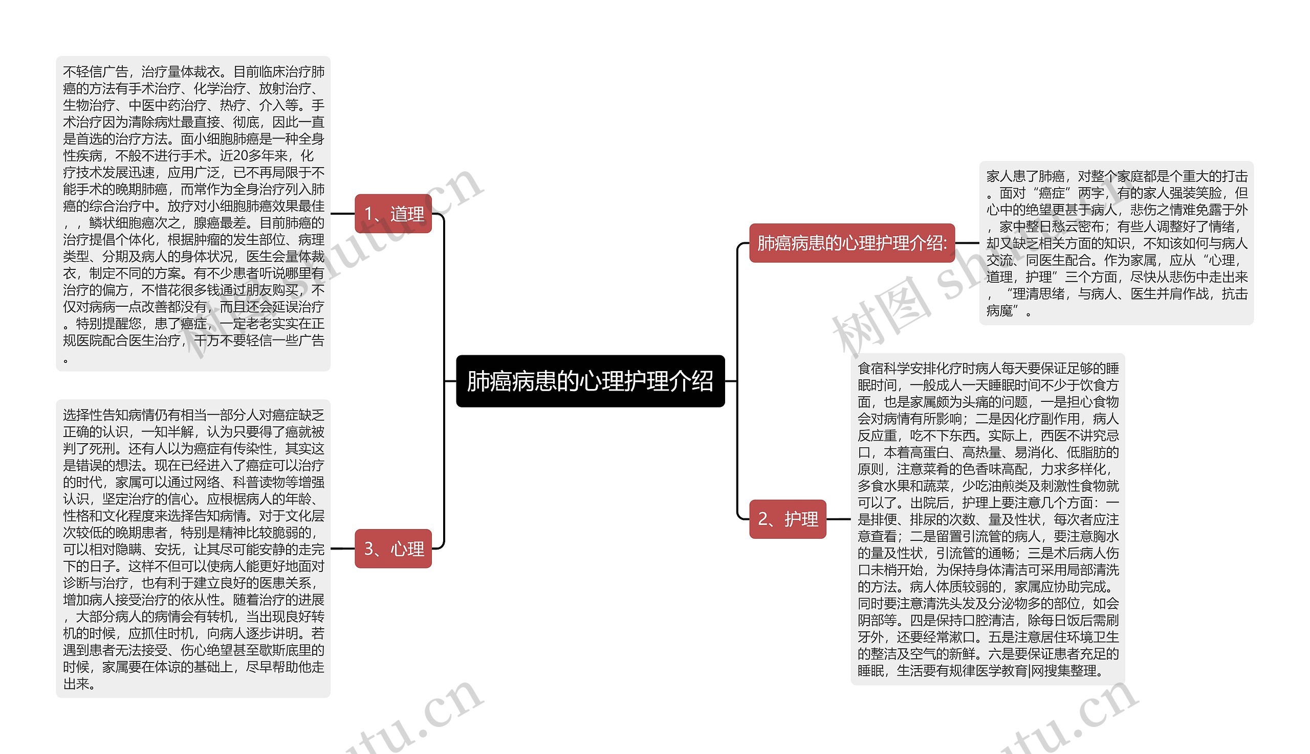 肺癌病患的心理护理介绍思维导图