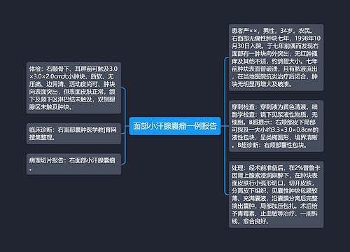 面部小汗腺囊瘤一例报告