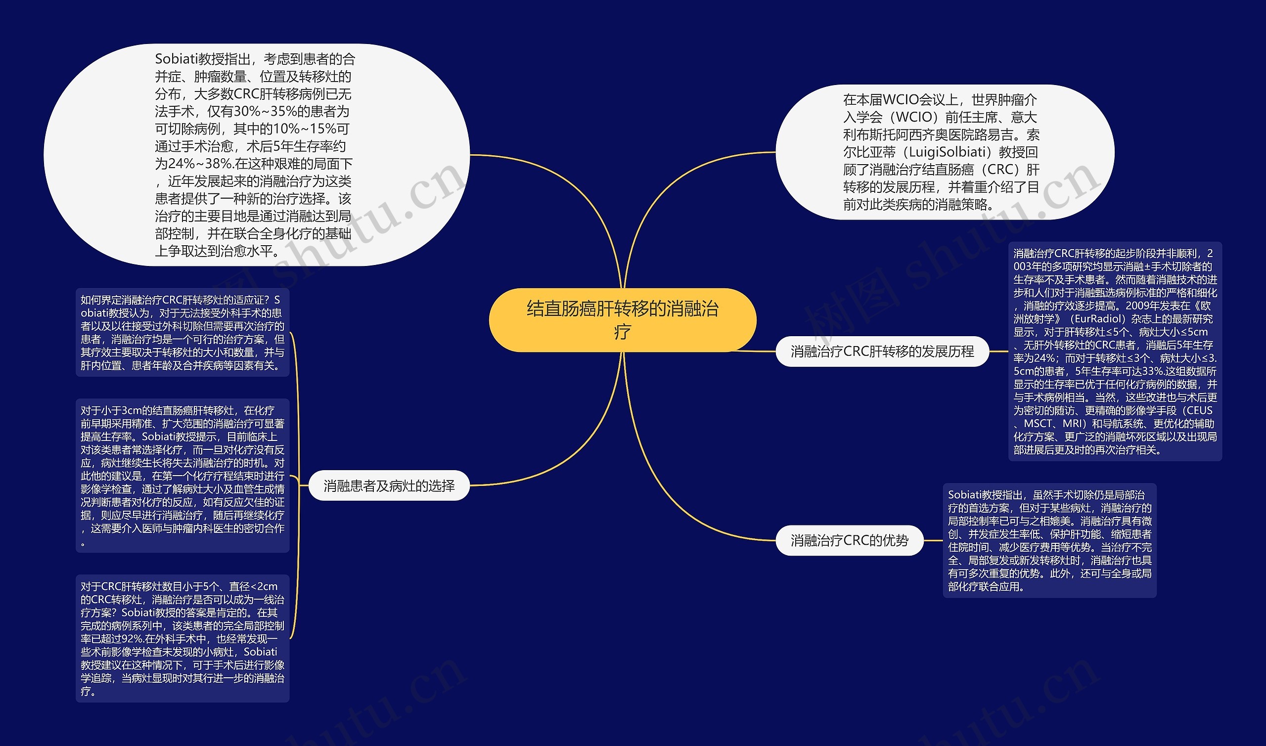 结直肠癌肝转移的消融治疗思维导图