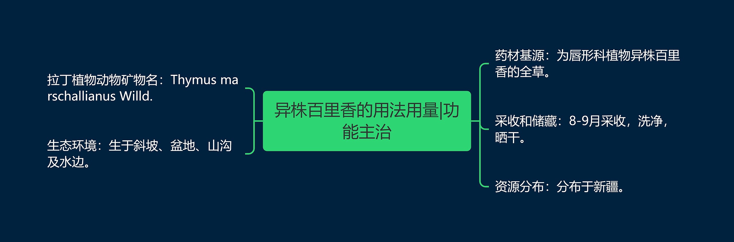 异株百里香的用法用量|功能主治思维导图