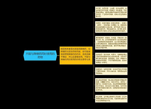 不能与降糖药同时使用的药物