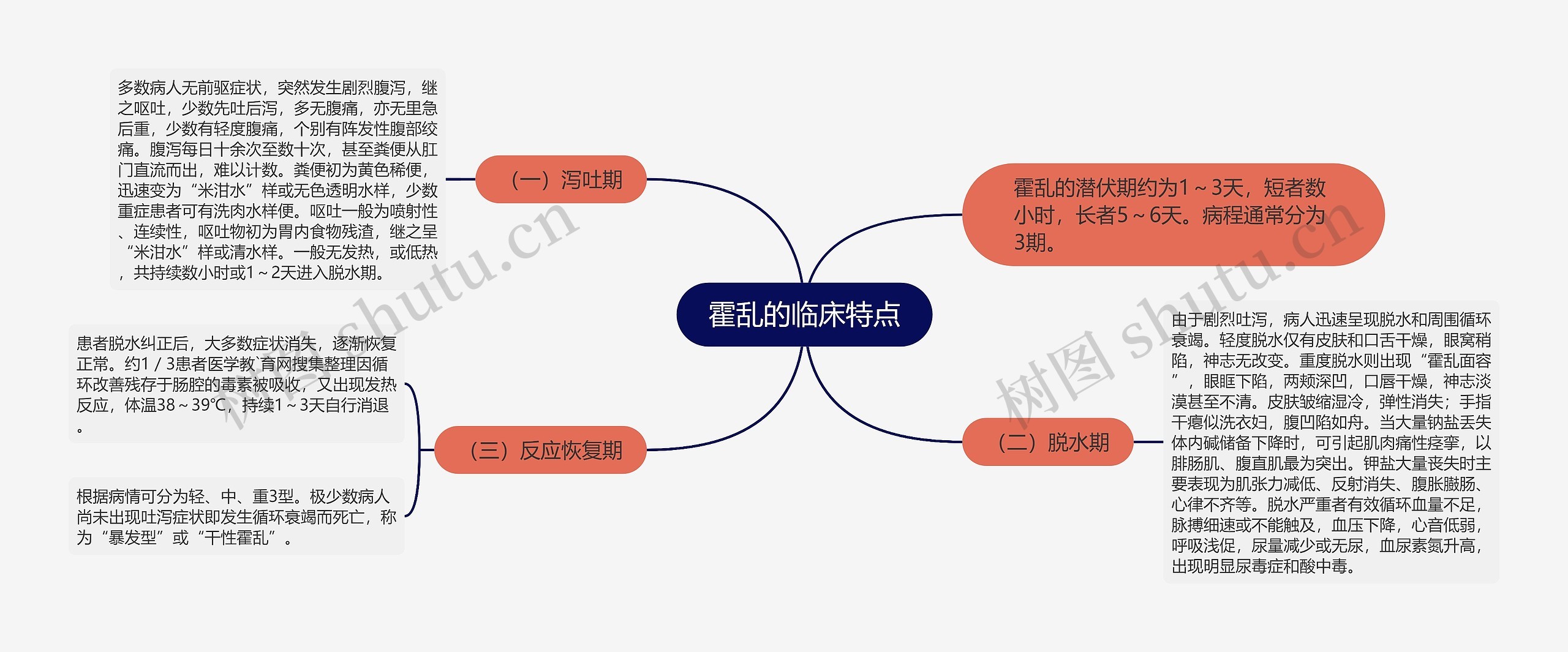 霍乱的临床特点思维导图